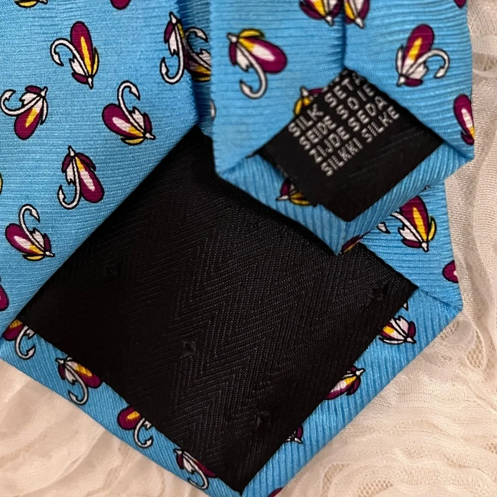 CAPE COD Blue Prep Country Club Nautical Silk Novelty Neck Tie